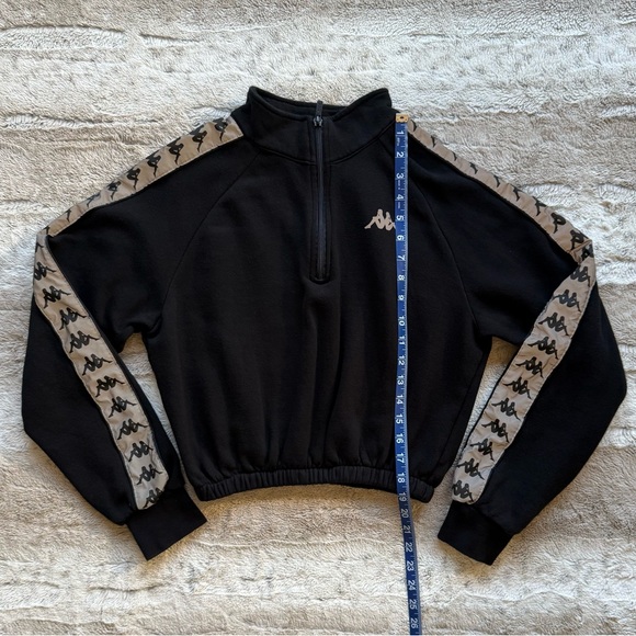 Kappa Reflective Cropped Pullover Sweatshirt in Black Size S - Picture 6 of 8